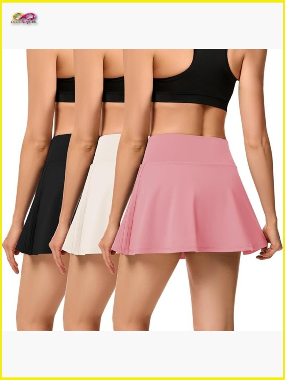 3 Pack High Waisted Tennis Skorts with Pockets and Built-in Shorts for Women